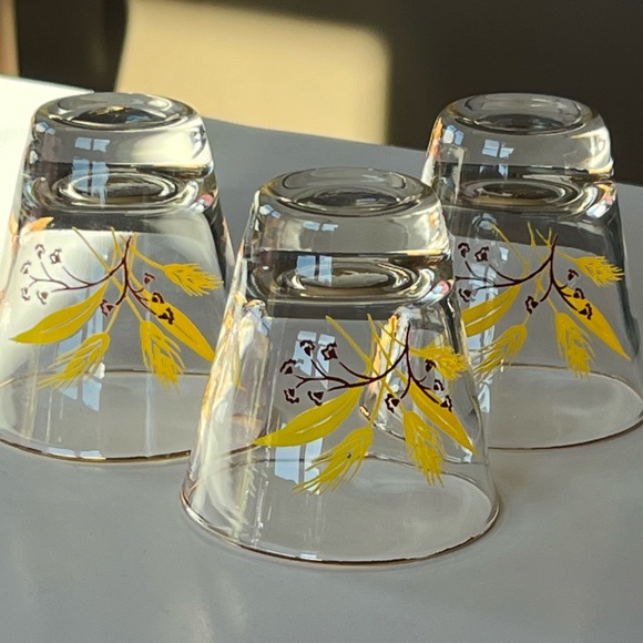 VTG 1950s Autumn Gold Homer Laughlin for Century Service set/3 glasses - Picture 7 of 12